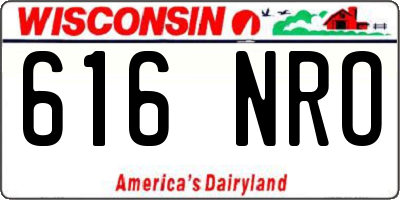WI license plate 616NRO