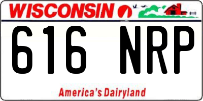 WI license plate 616NRP