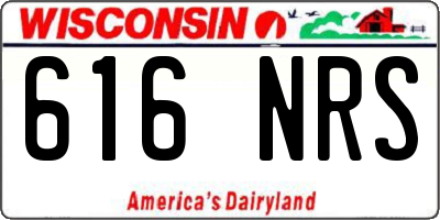 WI license plate 616NRS