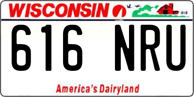 WI license plate 616NRU