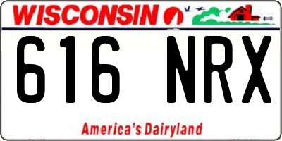 WI license plate 616NRX