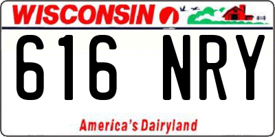 WI license plate 616NRY