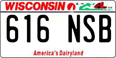 WI license plate 616NSB