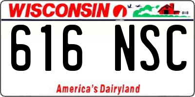 WI license plate 616NSC