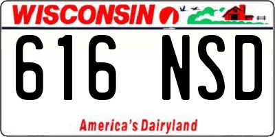 WI license plate 616NSD