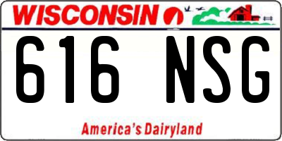 WI license plate 616NSG