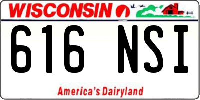 WI license plate 616NSI