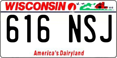 WI license plate 616NSJ