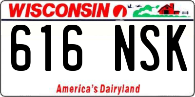 WI license plate 616NSK