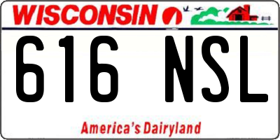 WI license plate 616NSL