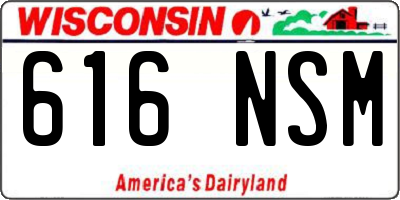 WI license plate 616NSM