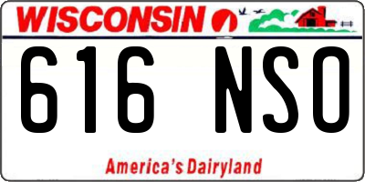 WI license plate 616NSO