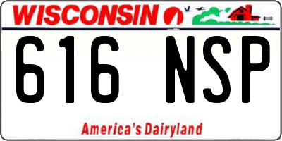 WI license plate 616NSP