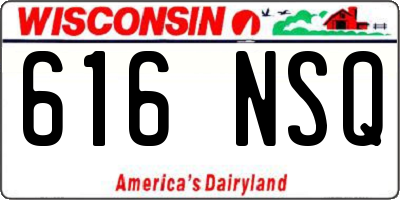 WI license plate 616NSQ