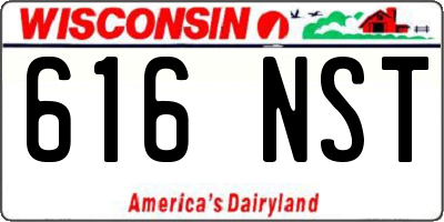 WI license plate 616NST