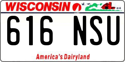 WI license plate 616NSU
