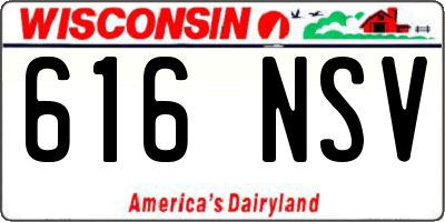 WI license plate 616NSV