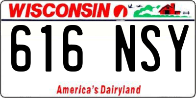 WI license plate 616NSY