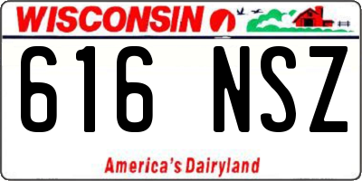WI license plate 616NSZ