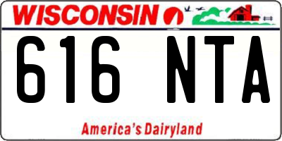 WI license plate 616NTA