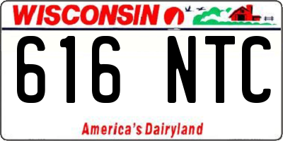 WI license plate 616NTC