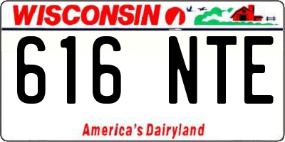 WI license plate 616NTE