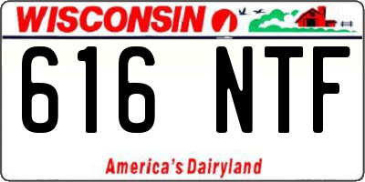 WI license plate 616NTF
