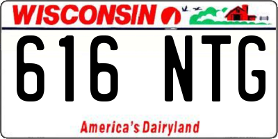 WI license plate 616NTG