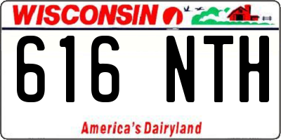 WI license plate 616NTH