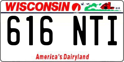 WI license plate 616NTI