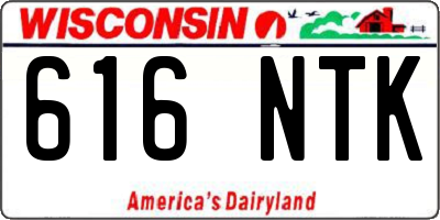 WI license plate 616NTK