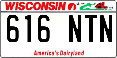 WI license plate 616NTN