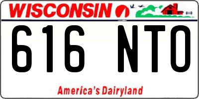 WI license plate 616NTO