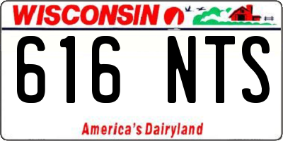 WI license plate 616NTS