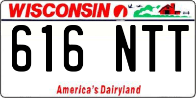 WI license plate 616NTT