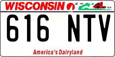 WI license plate 616NTV
