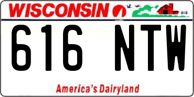 WI license plate 616NTW