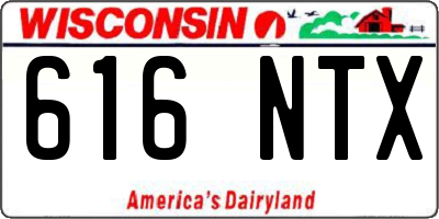 WI license plate 616NTX