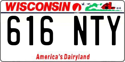 WI license plate 616NTY