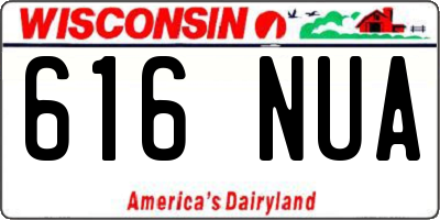 WI license plate 616NUA