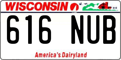 WI license plate 616NUB