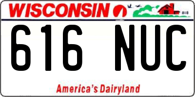WI license plate 616NUC