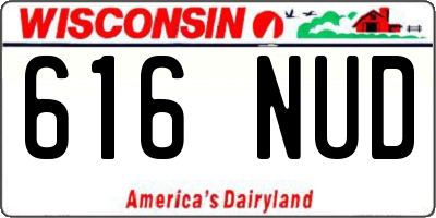 WI license plate 616NUD