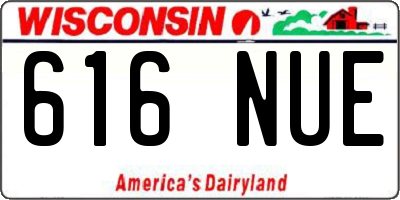 WI license plate 616NUE