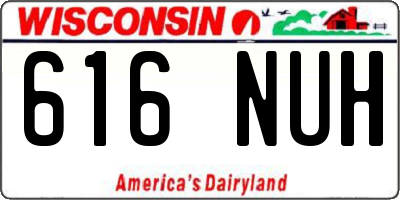 WI license plate 616NUH