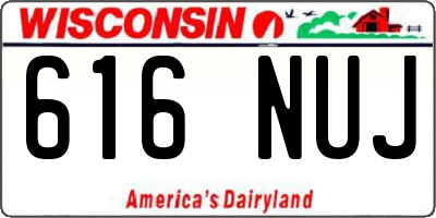 WI license plate 616NUJ