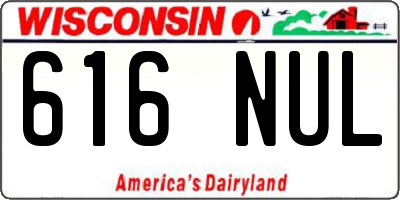 WI license plate 616NUL