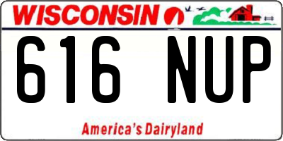 WI license plate 616NUP