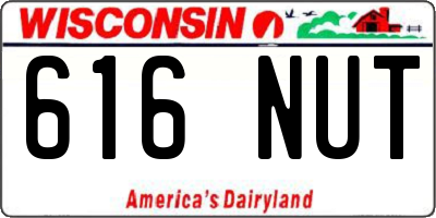 WI license plate 616NUT