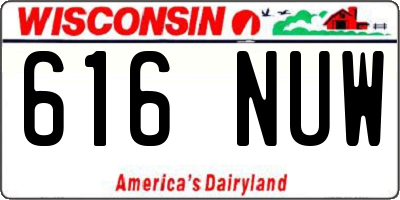 WI license plate 616NUW
